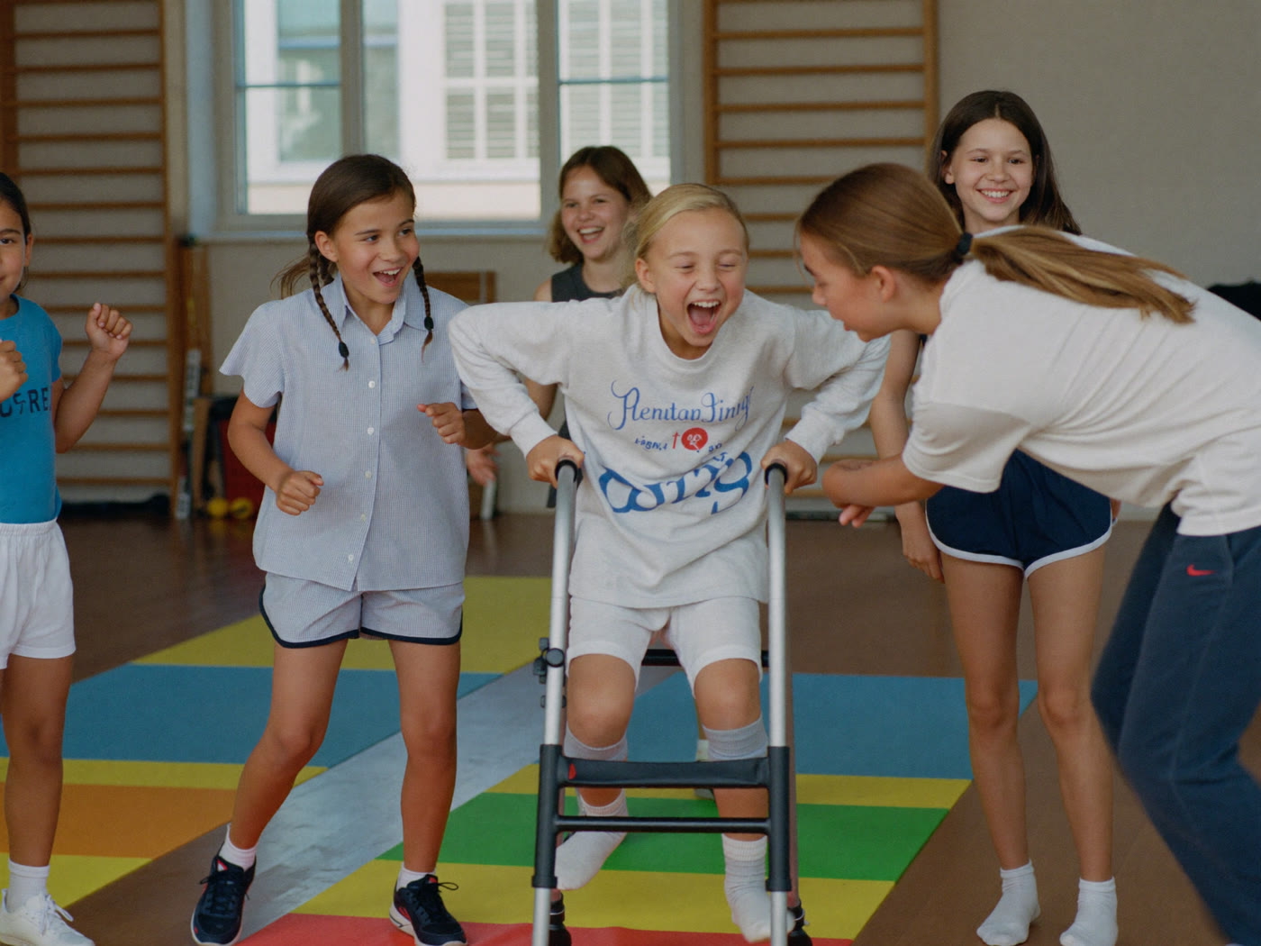 Children participating in an active group class