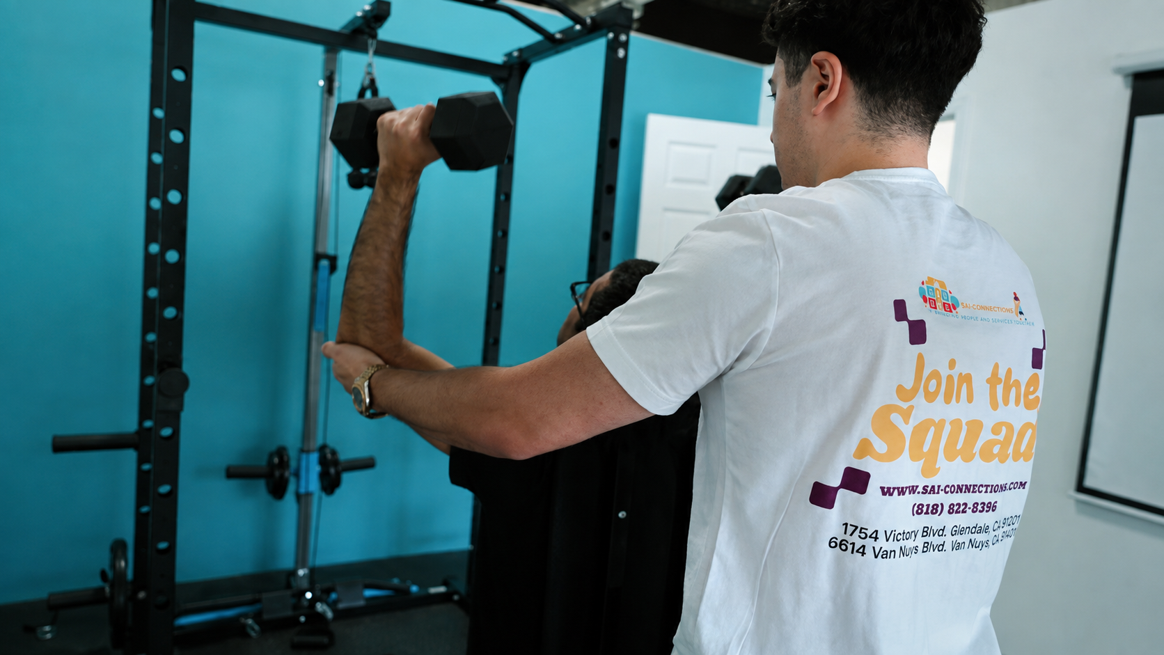 A supported strength and fitness activity at the Van Nuys center