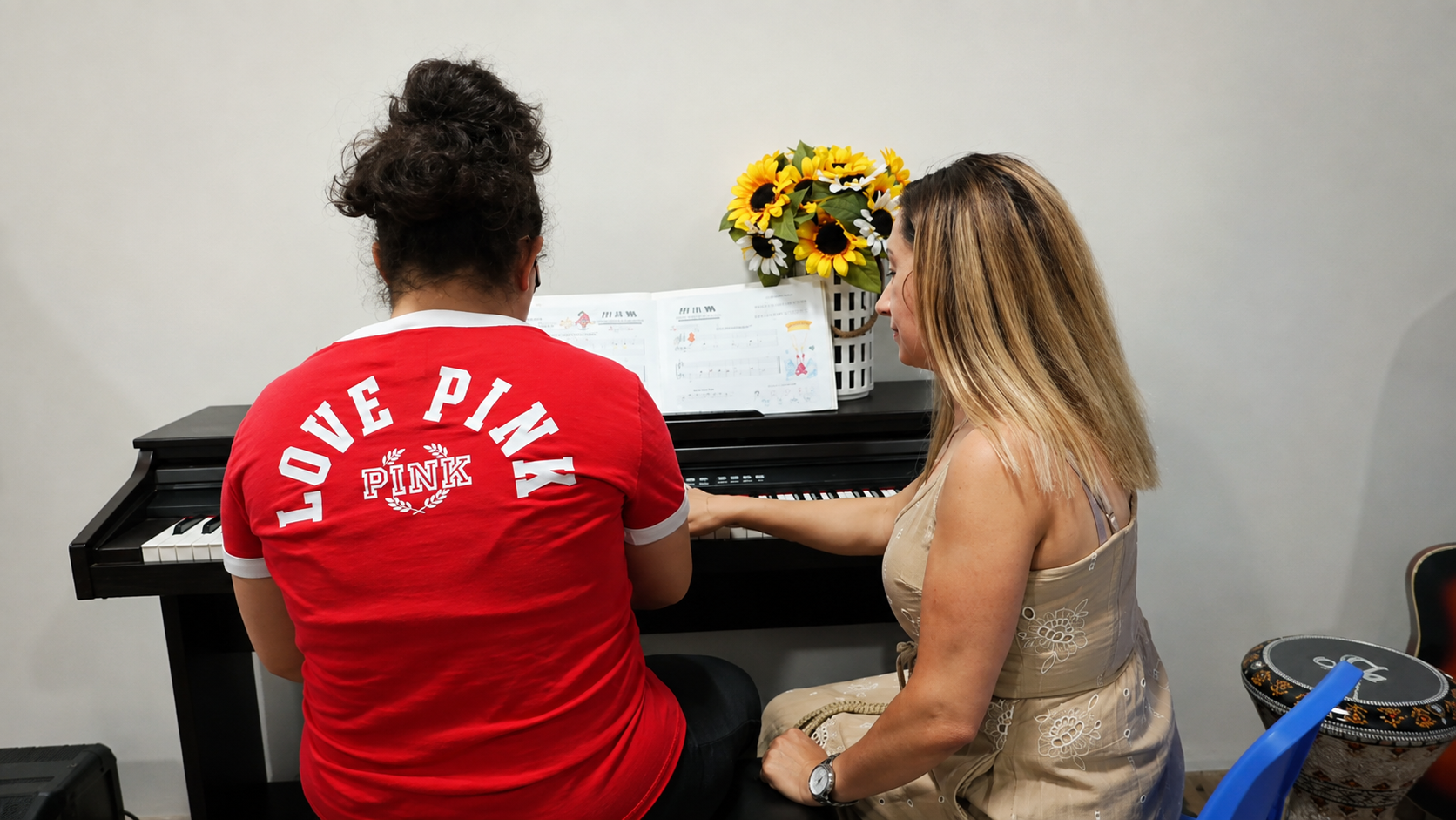 Individual music instruction at the Van Nuys center