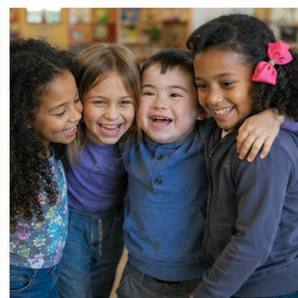 Friends sharing a joyful moment
