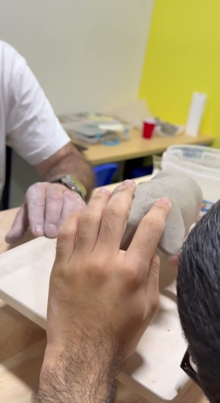 Shaping clay by hand — pottery for adults of all abilities, Van Nuys
