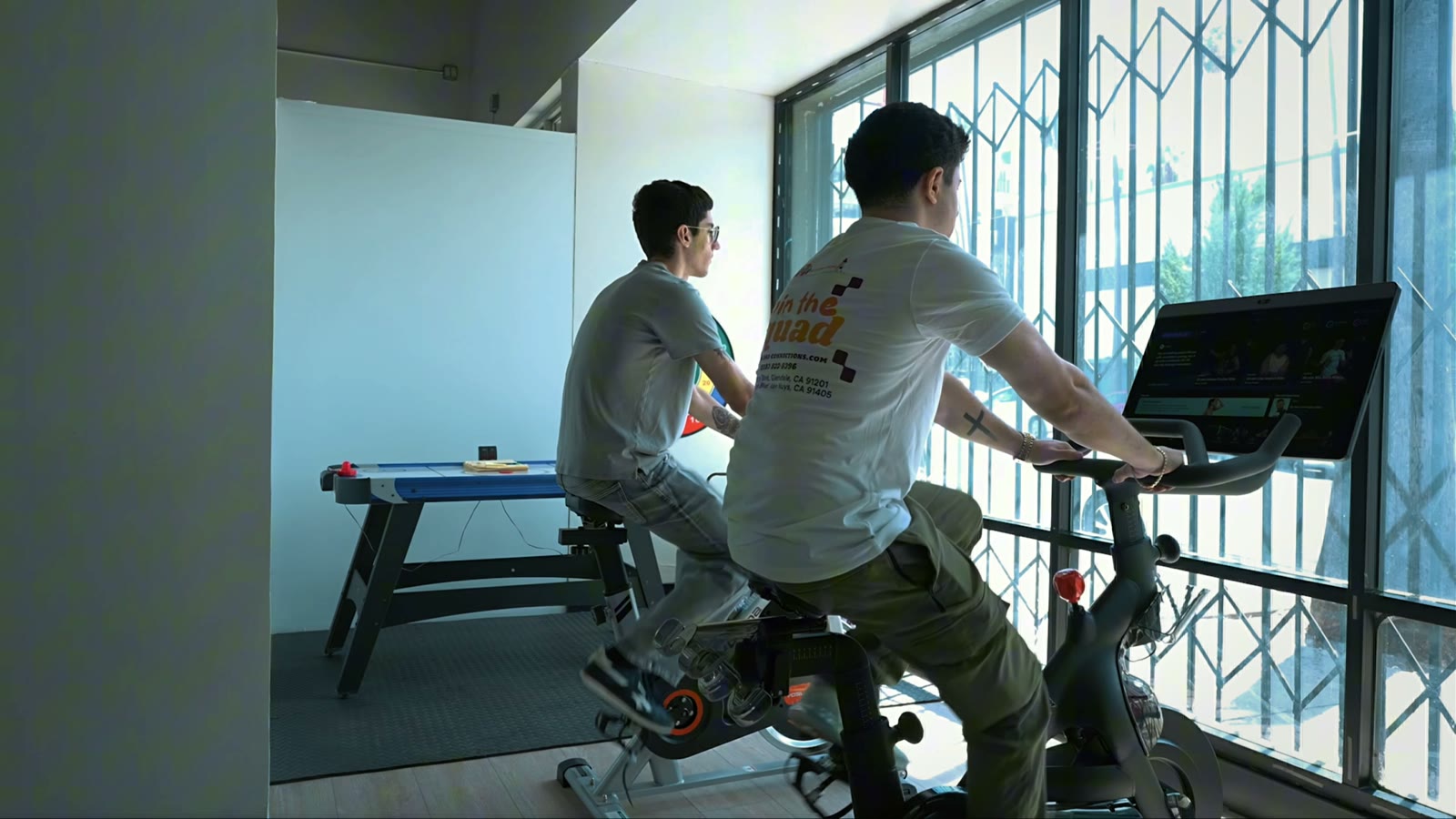 Adults moving together during fitness